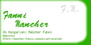 fanni mancher business card